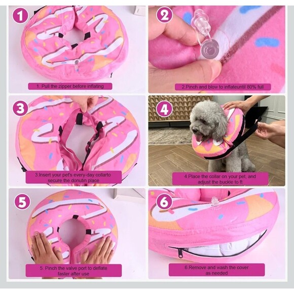 Inflatable Dog Cone collar alternative, size XL - Picture 3 of 6